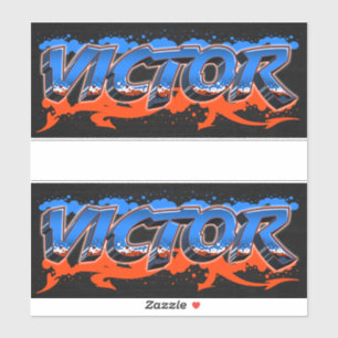 Victor Vorname Name Graffiti Aufkleber Sticker
