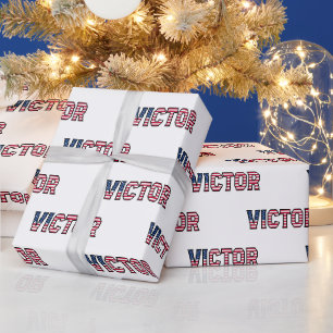 Victor Vorname Name USA US Geschenkpapier Papier
