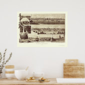 Victoria, BC, Kanada Panorama Karte - 1884 Poster (Küche)