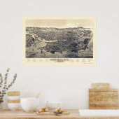 Victoria, BC, Kanada Panorama Karte - 1889 Poster (Küche)