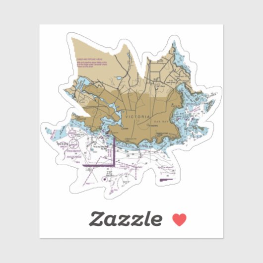 Victoria BC Nautical Chart Aufkleber (Blatt)