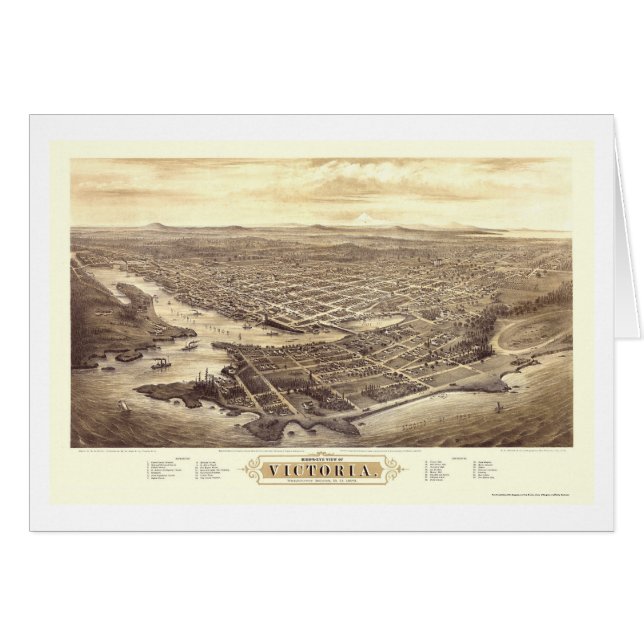 Victoria BC panoramische Karte Kanadas - 1878 (Vorderseite (Horizontal))
