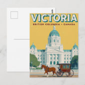Victoria BC Parlament Retro Postkarte (Vorne/Hinten)