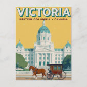 Victoria BC Parliament Retro Postkarte (Vorderseite)