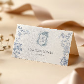 VICTORIA Blue Frech Garden Faltete Platzkarte