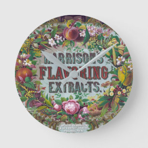 Victoria-Blumen-Frucht-Backextrakte-Diagramm Runde Wanduhr
