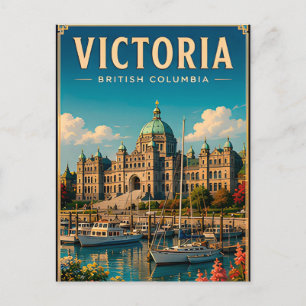 🌸 Victoria British Columbia Hafen Postkarte