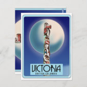 Victoria British Columbia Totem Pole. Postkarte (Vorne/Hinten)