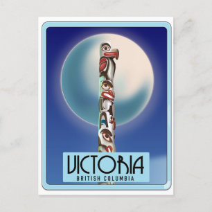 Victoria British Columbia Totempfahl. Postkarte