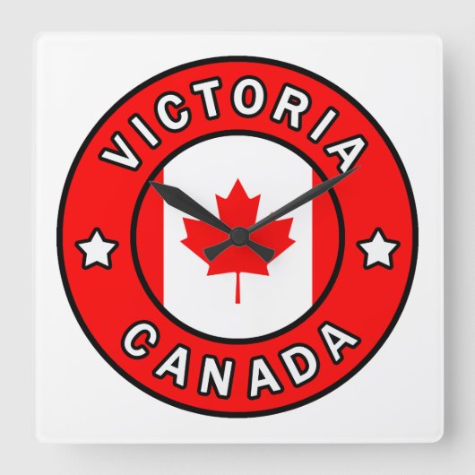 Victoria Canada Quadratische Wanduhr (Vorderseite)