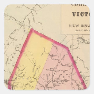 Victoria Co., NB Quadratischer Aufkleber