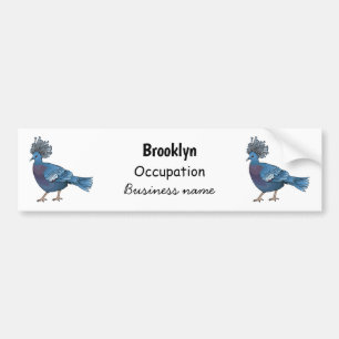 Victoria crowned pigeon bird cartoon illustration autoaufkleber