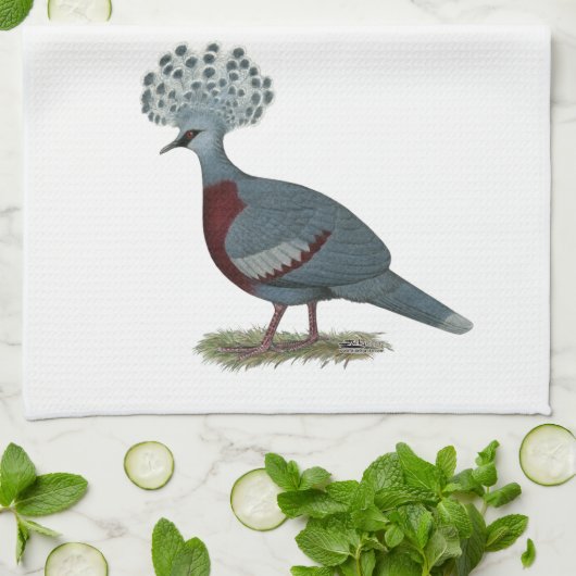 Victoria Crowned Pigeon Geschirrtuch (Gefaltet)