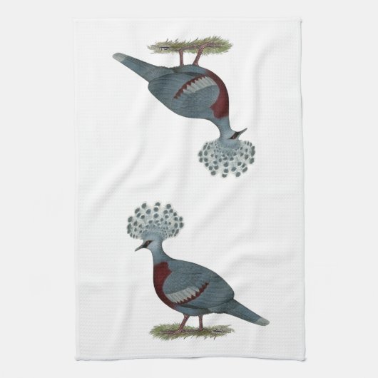 Victoria Crowned Pigeon Geschirrtuch (Vertikal)