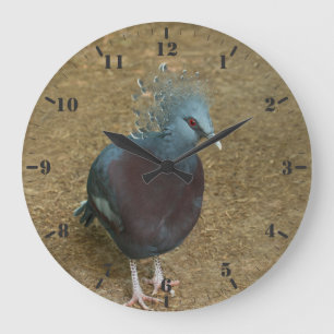 Victoria crowned pigeon große wanduhr
