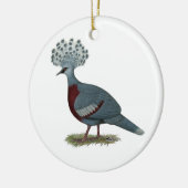 Victoria Crowned Pigeon Keramik Ornament (Links)