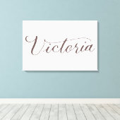 Victoria - Design moderner kalligrafischer Namen Leinwanddruck (Insitu (Holzboden))