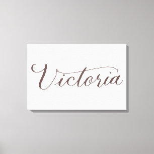 Victoria - Design moderner kalligrafischer Namen Leinwanddruck