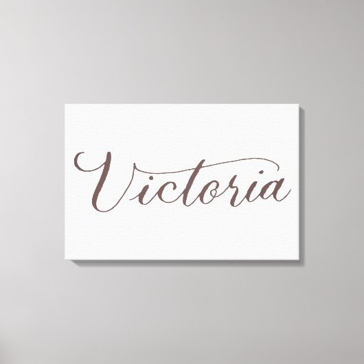 Victoria - Design moderner kalligrafischer Namen Leinwanddruck (Vorderseite)