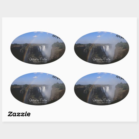 Victoria Fall 2 Ovaler Aufkleber (Blatt)