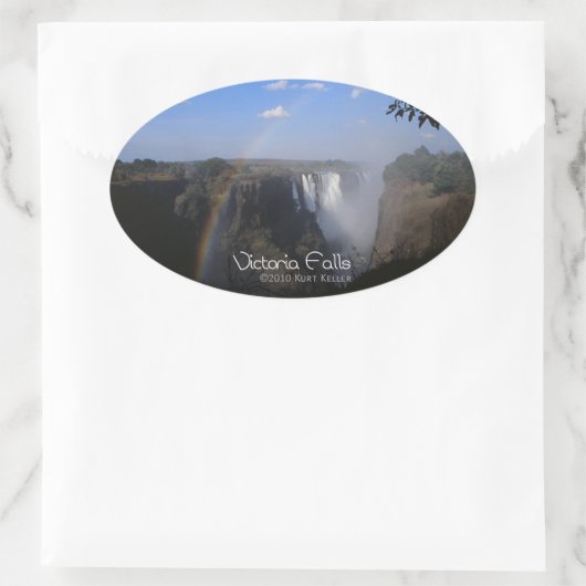 Victoria Fall 2 Ovaler Aufkleber (Tasche)