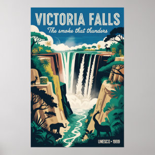 Victoria-Fälle Simbabwe Retro-Reiseposter Poster