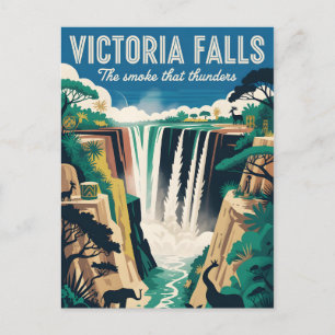 Victoria-Fälle Simbabwe Retro-Reiseposter Postkarte