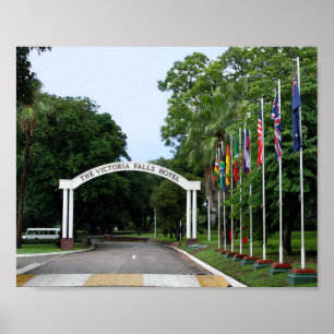 Victoria Falls Hotel Eingang 10 x 8 cm Poster