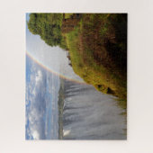 Victoria Falls in Zambia with Rainbow and Mist Puzzle (Vertikal)