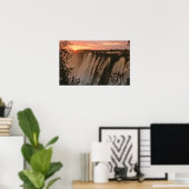 Victoria Falls mit Sonne am Horizont, Victoria Poster (Heimbüro)