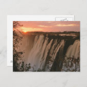 Victoria Falls mit Sonne am Horizont, Victoria Postkarte (Vorne/Hinten)