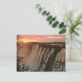 Victoria Falls mit Sonne am Horizont, Victoria Postkarte (Stehend Vorderseite)