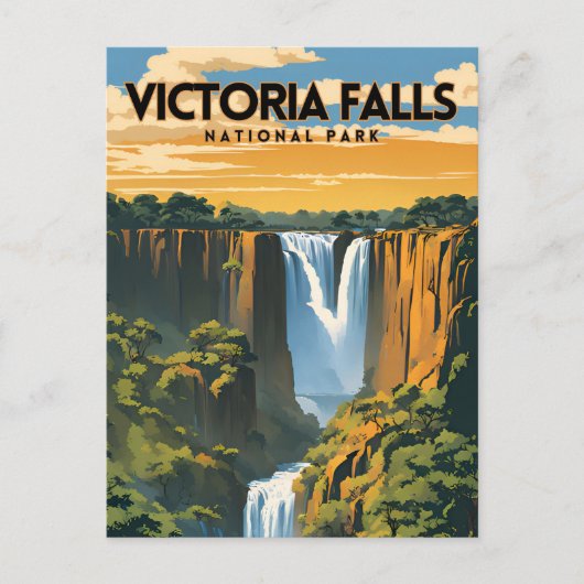 Victoria Falls National Park Travel Poster Postkarte (Vorderseite)