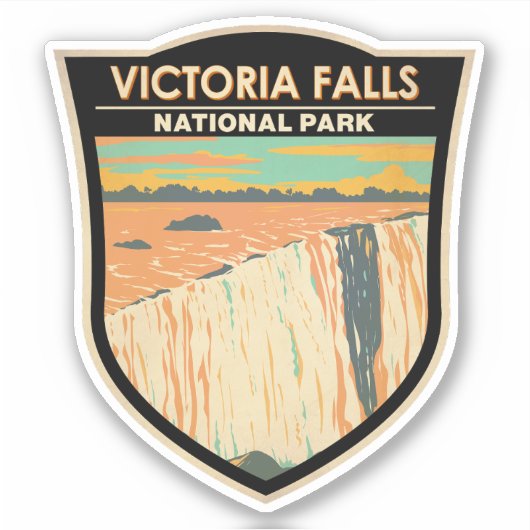Victoria Falls National Park Vintage Aufkleber (Vorderseite)