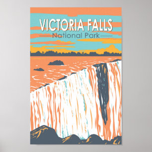 Victoria Falls National Park Vintage Poster