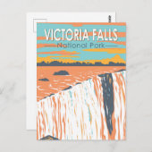 Victoria Falls National Park Vintage Postkarte (Vorne/Hinten)