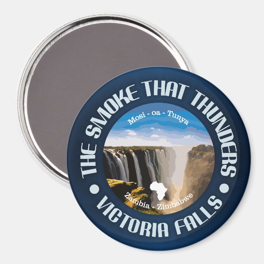 Victoria Falls (rd) Magnet (Vorderseite/Rückseite)