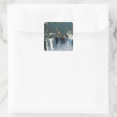 Victoria Falls, Sambia bis zur Grenze zu Simbabwe. Quadratischer Aufkleber (Tasche)