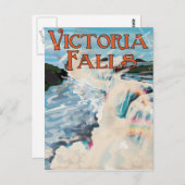 Victoria Falls Vintage Reiseposter Postkarte (Vorne/Hinten)