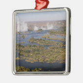 Victoria Falls, Zambesi River, Sambia - Simbabwe 2 Silbernes Ornament (Links)