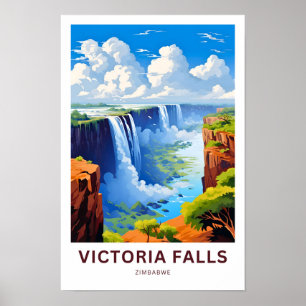 Victoria Falls Zimbabwe Travel Print Poster