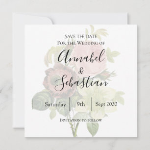Victoria, floral, Vintag botanisch Save the Date