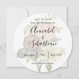 Victoria, floral, Vintag botanisch Save the Date