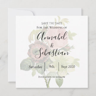 Victoria, floral, vintage botanische Save the Date
