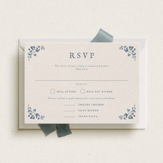 Victoria Formal Landscape Wedding RSVP Card Einladung