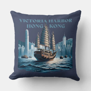 Victoria-Hafen Hongkong China Kissen