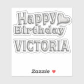 Victoria Happy Birthday silver Aufkleber Sticker (Blatt)