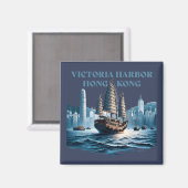Victoria Harbor Hong Kong China Magnet (Vorderseite/Rückseite)