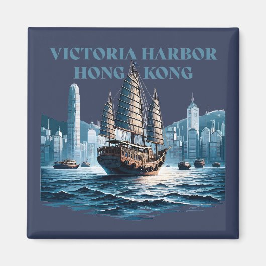 Victoria Harbor Hong Kong China Magnet (Vorne)