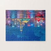 Victoria Harbour & Hong Kong Skyline bei Nacht Puzzle (Horizontal)